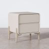 Nachttisch scandi modern bezogen in Kunstleder mit 2 Schubladen und Füße aus natürlichem Holz - Bennis image 7