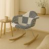 Schaukelstuhl Nordic-style Patchwork– Gepolstert in Stoff – Patchwork Sam  image 7