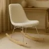 Schaukelstuhl Minimalistischer Bouclé – Nordischer Stil mit Holz- und Stahlbasis - Skögur image 7