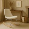 Schaukelstuhl Minimalistischer Bouclé – Nordischer Stil mit Holz- und Stahlbasis - Skögur image 7
