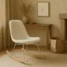 Schaukelstuhl Minimalistischer Bouclé – Nordischer Stil mit Holz- und Stahlbasis - Skögur image 7