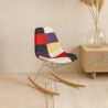 Schaukelstuhl Modern Patchwork – Nordischer Stil mit Holz- und Stahlbeinen - Skögur image 7