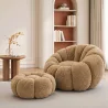 Sessel mit Hocker Gepolstert – Weicher Stoff – Rubi image 7