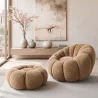 Sessel mit Hocker Gepolstert – Weicher Stoff – Rubi image 7