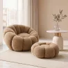Sessel mit Hocker Gepolstert – Weicher Stoff – Rubi image 7