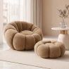 Sessel mit Hocker Gepolstert – Weicher Stoff – Rubi image 7