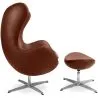 Sessel mit Fußstütze im Ei-Design - Lederbezug - Brave image 7