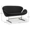 Gekrümmtes 2-Sitzer Sofa - Stoffbezug - Svin image 7