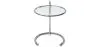 Verstellbarer runder Beistelltisch - Glas und Stahl - Lake image 7
