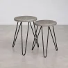 Set aus 2 Beistelltischen - Industriedesign - Holz und Metall - Hairpin image 9