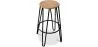 Runder Hocker - Industriedesign - Holz & Metall - 66cm - Hairpin image 9