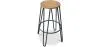 Runder Hocker - Industriedesign - Holz & Metall - 66cm - Hairpin image 9