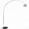 Gewölbte Metall-Stehlampe mit rundem Marmorfuß – Arko image 9