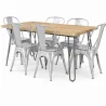 Pack Esstisch - Industriedesign 150cm + 6er-Pack Esszimmerstühle - Industriedesign - Hairpin Stylix image 9