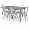 Pack Esstisch - Industriedesign 150cm + 6er Pack Esszimmerstühle - Industriedesign - Hairpin Stylix image 9