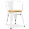 Esszimmerstuhl mit Armlehnen - Industriedesign - Holz und Stahl - Neuauflage - Stylix image 9