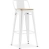 Barhocker mit Rückenlehne - Industriedesign - Holz & Stahl - 76cm - New Edition - Stylix image 9