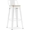 Barhocker mit Rückenlehne - Industriedesign - Holz & Stahl - 76cm - New Edition - Stylix image 9
