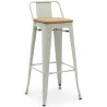Barhocker mit Rückenlehne - Industriedesign - Holz & Stahl - 76cm - New Edition - Stylix image 9