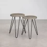 Set aus 2 Beistelltischen - Industriedesign - Holz und Metall - Hairpin image 9