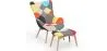 Sessel mit Fußstütze - Bezug aus Patchwork-Stoff - Kontur image 9