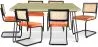 Pack Industrial Design Esstisch 150cm & 6 Rattan-Esszimmerstühle - Samtpolsterung - Puila image 9