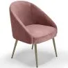 Design-Sessel - In Samt bezogen - Goldenes Bein - Wasda image 9