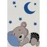 Großer Kinderteppich mit Schlafendem Bär Motiv - Blau und Grau (290x200 cm) - Hercai image 9