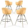 Barhocker - Skandinavisches Design - Holzbeine - 4er-Set - Nordika image 9