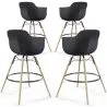 Barhocker - Skandinavisches Design - Holzbeine - 4er-Set - Nordika image 9
