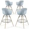 Barhocker - Skandinavisches Design - Holzbeine - 4er-Set - Nordika image 9