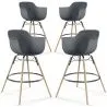Barhocker - Skandinavisches Design - Holzbeine - 4er-Set - Nordika image 9