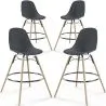 Barhocker - Skandinavisches Design - Holzbeine - 4er-Set - Skögur image 9