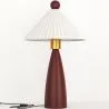 Tischlampe mit Holzsockel und weißem Zementschirm - Ambiana image 9