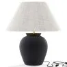 Vintage-Tischlampe - Keramikfuß und Stoffschirm - Luno image 9