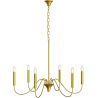 Goldene Pendelleuchte mit 6 Armen – Moderner Kronleuchterstil aus Metall - Vintessa image 9
