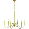 Goldene Pendelleuchte mit 6 Armen – Moderner Kronleuchterstil aus Metall - Vintessa image 9