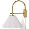 Vintage Goldene Wandleuchte mit Stecker und Schalter - Boly image 9