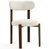 Esszimmerstuhl gepolstert in Chenille – Dunkle Holzoptik-Beine – Ergonomisches und modernes Design – Okare image 9