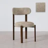 Esszimmerstuhl gepolstert in Chenille – Dunkle Holzoptik-Beine – Ergonomisches und modernes Design – Okare image 9