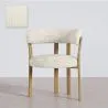Wohnzimmer Sessel mit Armlehnen gepolstert in Chenille – Eichenoptik Beine – Ergonomisches und modernes Design – Okare image 9
