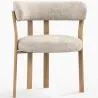 Wohnzimmer Sessel mit Armlehnen gepolstert in Chenille – Eichenoptik Beine – Ergonomisches und modernes Design – Okare image 9