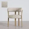Wohnzimmer Sessel mit Armlehnen gepolstert in Chenille – Eichenoptik Beine – Ergonomisches und modernes Design – Okare image 9