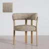 Wohnzimmer Sessel mit Armlehnen gepolstert in Chenille – Eichenoptik Beine – Ergonomisches und modernes Design – Okare image 9