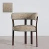 Wohnzimmer Sessel mit Armlehnen gepolstert in Chenille – Dunkle Holzoptik Beine – Ergonomisches und modernes Design – Okare image 9