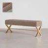 Bank Gepolstert Mit Samtstoff Und Gestell Aus Goldenem Metall - Vovi image 9