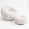 Sessel mit Hocker Gepolstert – Weicher Stoff – Rubi image 9