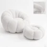 Sessel mit Hocker Gepolstert – Weicher Stoff – Rubi image 9