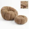 Sessel mit Hocker Gepolstert – Weicher Stoff – Rubi image 9