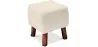Quadratischer Fußhocker - Leinen gepolstert - Holz - Nor image 9